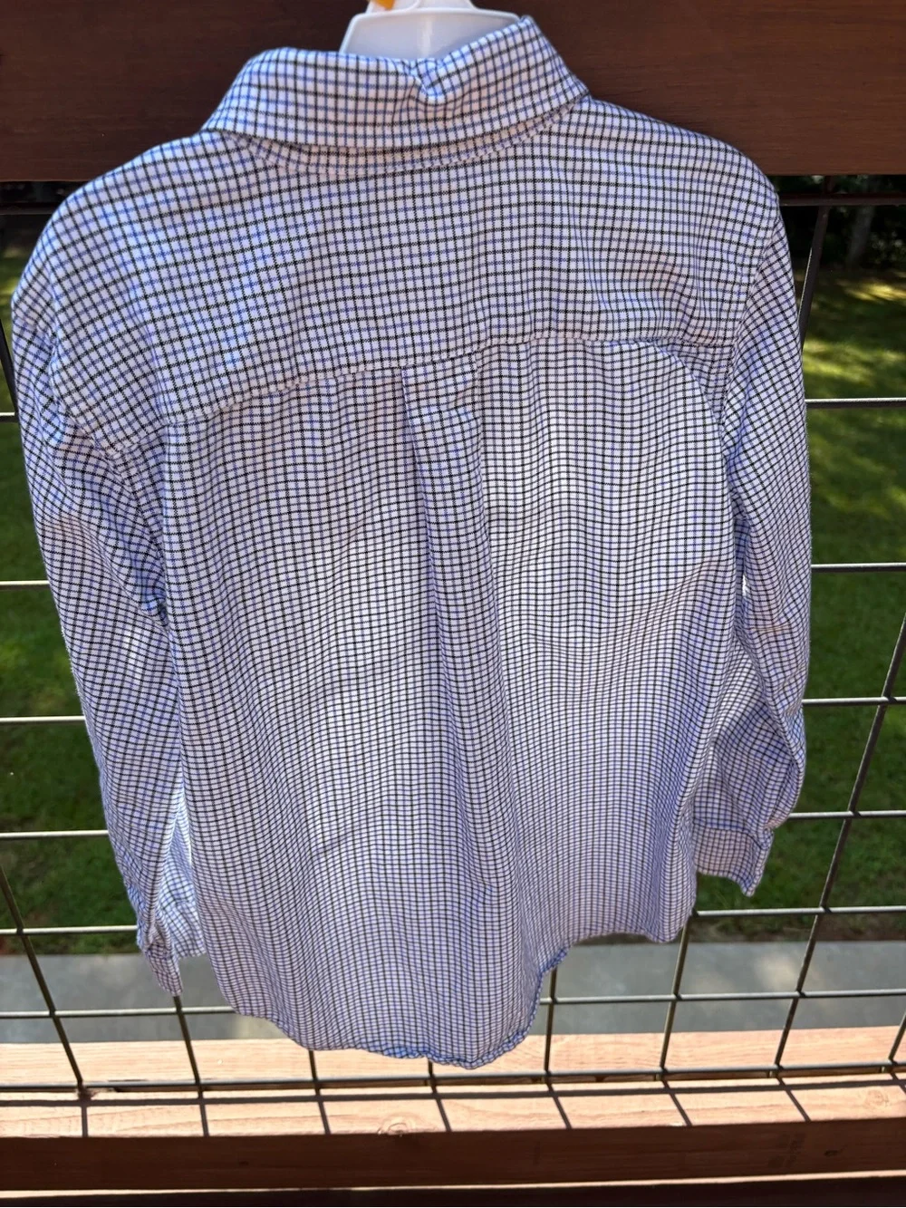 Ralph Lauren Blue & White Mini-Check Oxford Button-Down Shirt - Kids